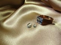 Aquamarine ring and gems