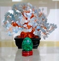 Aquamarine Tree Stone and Malachite Egg Royalty Free Stock Photo