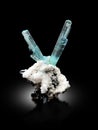 Aquamarine var beryl mineral specimen from skardu shigar pakistan Royalty Free Stock Photo