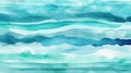 Aquamarine Watercolor Spot Stripe Background for Invitations and Posters.