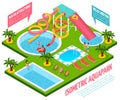 Aquapark Isometric Composition