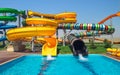 Aquapark sliders, aqua park Royalty Free Stock Photo