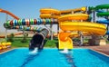 Aquapark sliders, aqua park Royalty Free Stock Photo