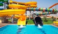 Aquapark sliders, aqua park Royalty Free Stock Photo