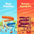 Aquapark Vertical Banners Royalty Free Stock Photo