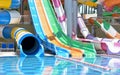 Aquapark winh slides. Vacation, vacation concept Royalty Free Stock Photo