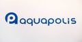 Aquapolis company logo. Printed sticker letters