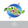 Aquaponic Logo With Fish Royalty Free Stock Photo