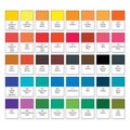 Aquarelle basic palette, set NÃÂ°40. Main watercolor essential pigment samples with catalogue swatch numbers and names.