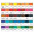 Aquarelle basic palette, set NÃÂ°40. Main watercolor essential pigment samples with catalogue swatch numbers and names.