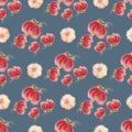 Aquarelle blossom flower seamless wallpaper, blur