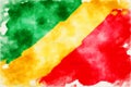 Aquarelle of the flag of congo