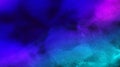 Aquarelle painted bright light blue neon watercolor on deep black paper background Royalty Free Stock Photo