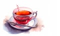 Cup of Black Tea. English Breakfast. Transparent Teacup. Generative AI.