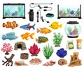 Aquaristics And Aquarium Fishes Set