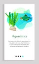 Aquaristics Fish Floating in Water, Seaweed Stones