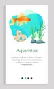 Aquaristics Fish Floating in Water, Seaweed Stones