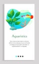 Aquaristics Fish Floating in Water, Seaweed Stones