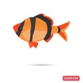 Aquarium barb fish color flat icon