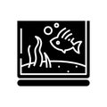 Aquarium black icon, concept illustration, vector flat symbol, glyph sign.