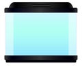 Aquarium. Empty rectangular aquarium with tray and lid. Aquarium for fish or other pets. Terrarium - vector Royalty Free Stock Photo