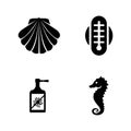 Aquarium equipment. Simple Related Vector Icons