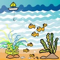 Aquarium fish cartoon - Illustration drawing