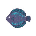The aquarium fish discus blue violet Royalty Free Stock Photo