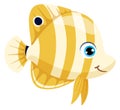 Aquarium fish icon. Cartoon exotic marine animal