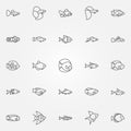 Aquarium fish icons