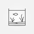 Aquarium with fish line icon