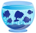 Aquarium with fish silhouettes 2 Royalty Free Stock Photo