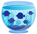 Aquarium with fish silhouettes 1 Royalty Free Stock Photo