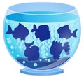 Aquarium with fish silhouettes 3 Royalty Free Stock Photo
