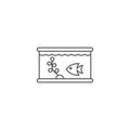 Aquarium with fish vector icon symbol isolated on white background Royalty Free Stock Photo