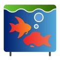 Aquarium flat icon. Fish in aquarium color icons in trendy flat style. Fishbowl gradient style design, designed for web Royalty Free Stock Photo