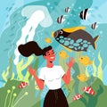 Aquarium Flat Illustration