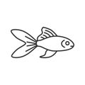 Aquarium goldfish linear icon Royalty Free Stock Photo