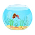 Aquarium guppies fish silhouette . Colorful cartoon aquarium fish icon for your design. Vector illustration Royalty Free Stock Photo