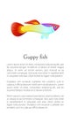 Aquarium Guppy Fish Poster with Text Sample Marine