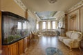 Aquarium in the interior of modern apartment