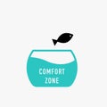 Aquarium and jumping fish  comfort zone concept Royalty Free Stock Photo