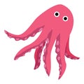 Aquarium octopus icon, cartoon style