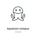 Aquarium octopus outline vector icon. Thin line black aquarium octopus icon, flat vector simple element illustration from editable