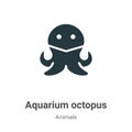 Aquarium octopus vector icon on white background. Flat vector aquarium octopus icon symbol sign from modern animals collection for