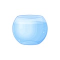 Aquarium. A round aquarium with water. An empty fish tank. Vector illustration isolated on a white background