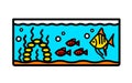 Aquarium color icon fishbowl Royalty Free Stock Photo
