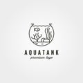 Aquarium tank logo vector symbol illustration design, nature biota logo design