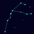Vector starry sky with constellation Pisce Aquarius Royalty Free Stock Photo