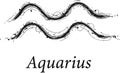 Aquarius astrology sign, hand drawn horoscope